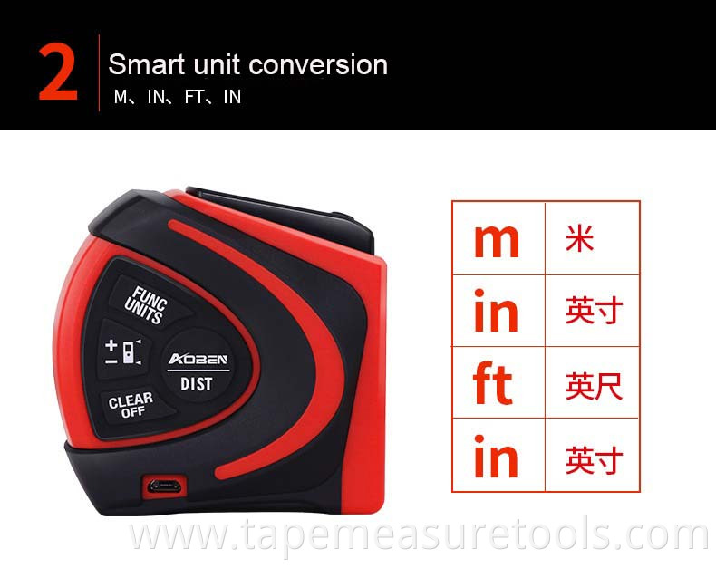 digital laser tape measure 2 in 1 5m tape measure 30m laser distance with Automatic lock function